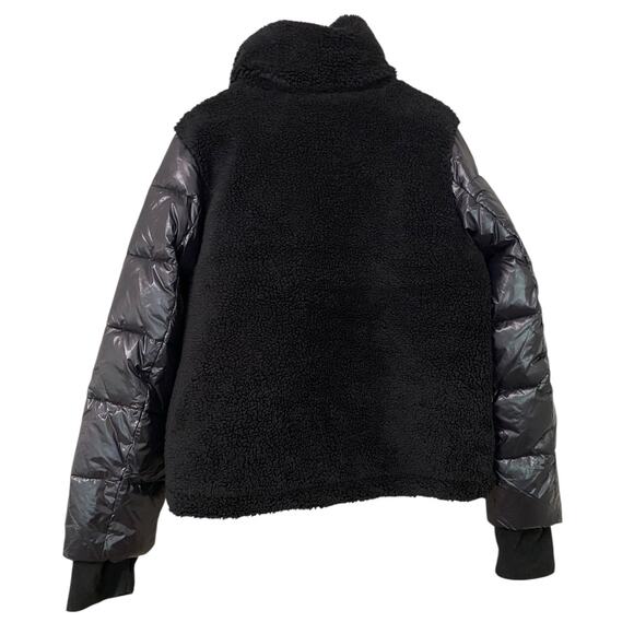 S13 Women Westside Mixed Media Coat XXL Black Sherpa Fleece Puffer Winter Jacket - Picture 15 of 16